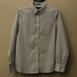 NWT Lands End Button Down Tidewater Print Shirt